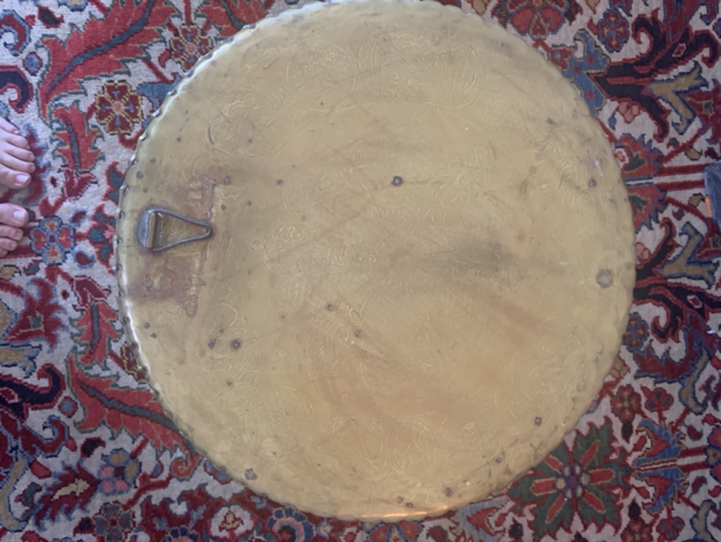 Vintage Brass End Table - photo 2