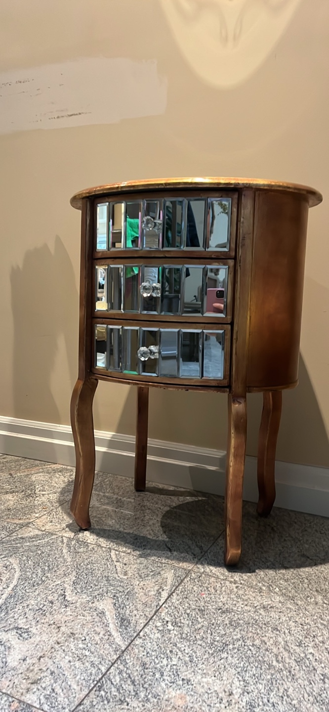 Mirrored Side Table with Three Drawers - photo 4