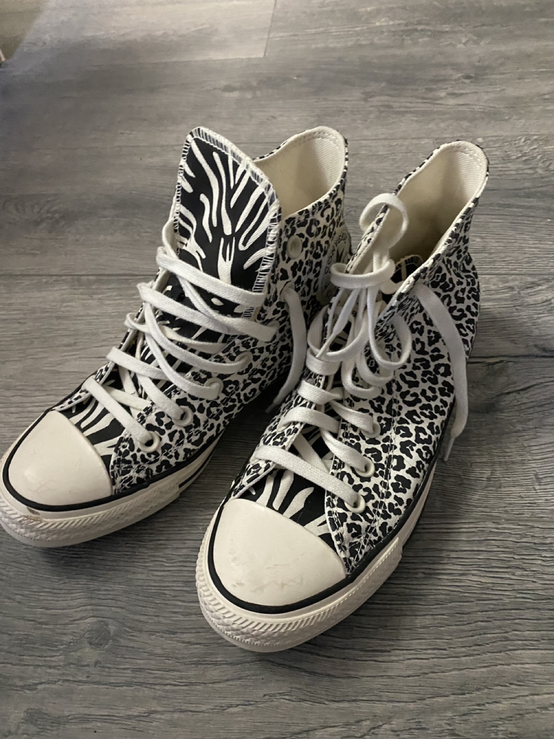 Animal Print Converse All Star High Top Sneakers