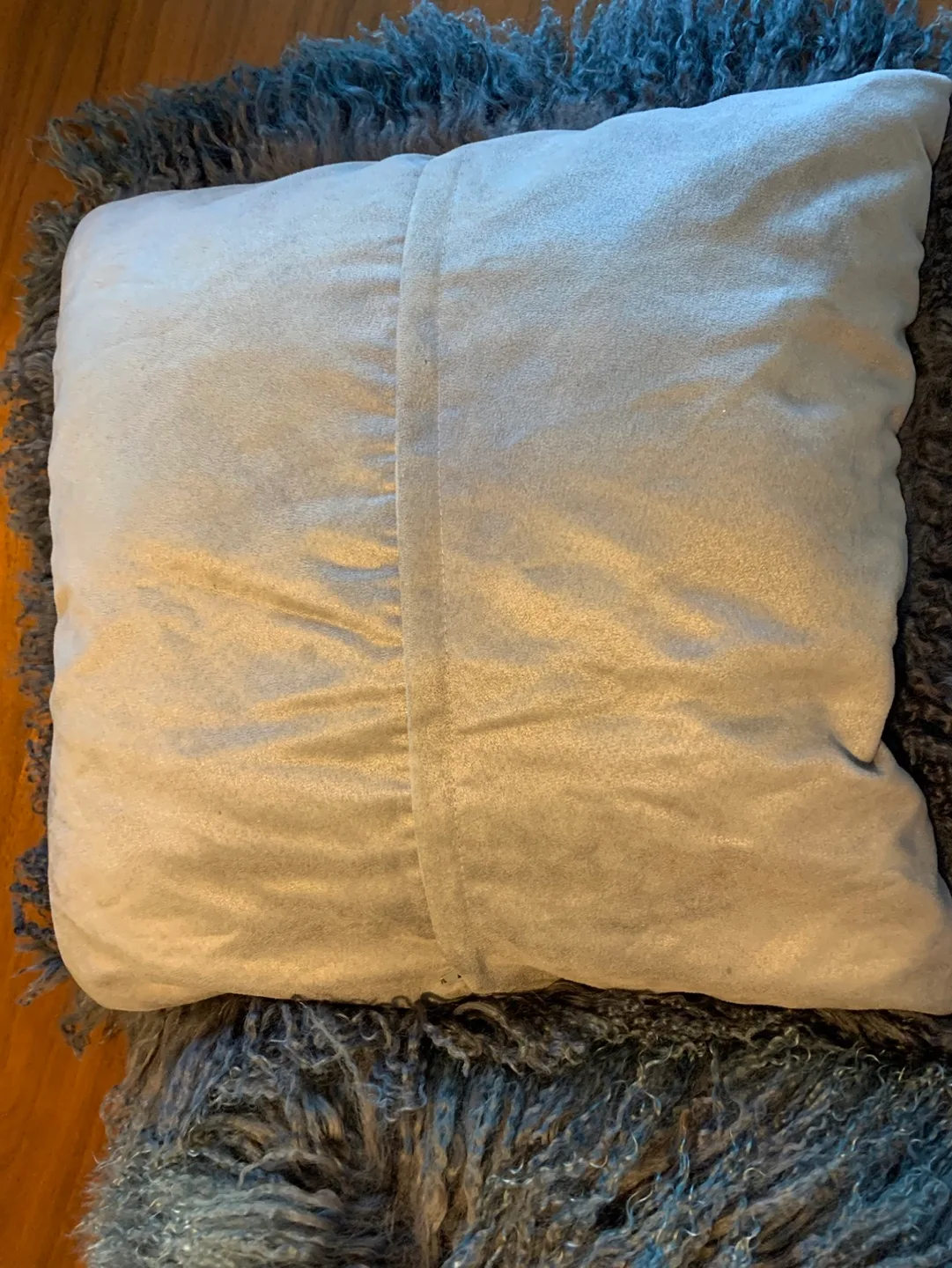 Two Grey Fur Throw Pillows covers image indicator(2)