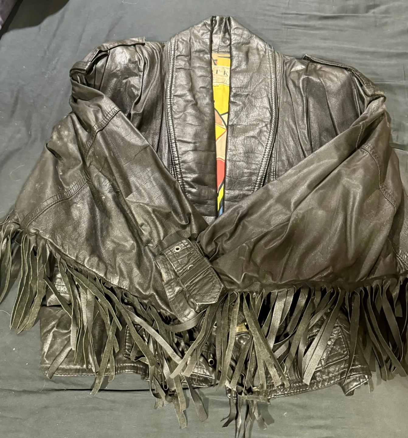 Vintage Robert Krieff Leather Jacket with Fringe image indicator(6)