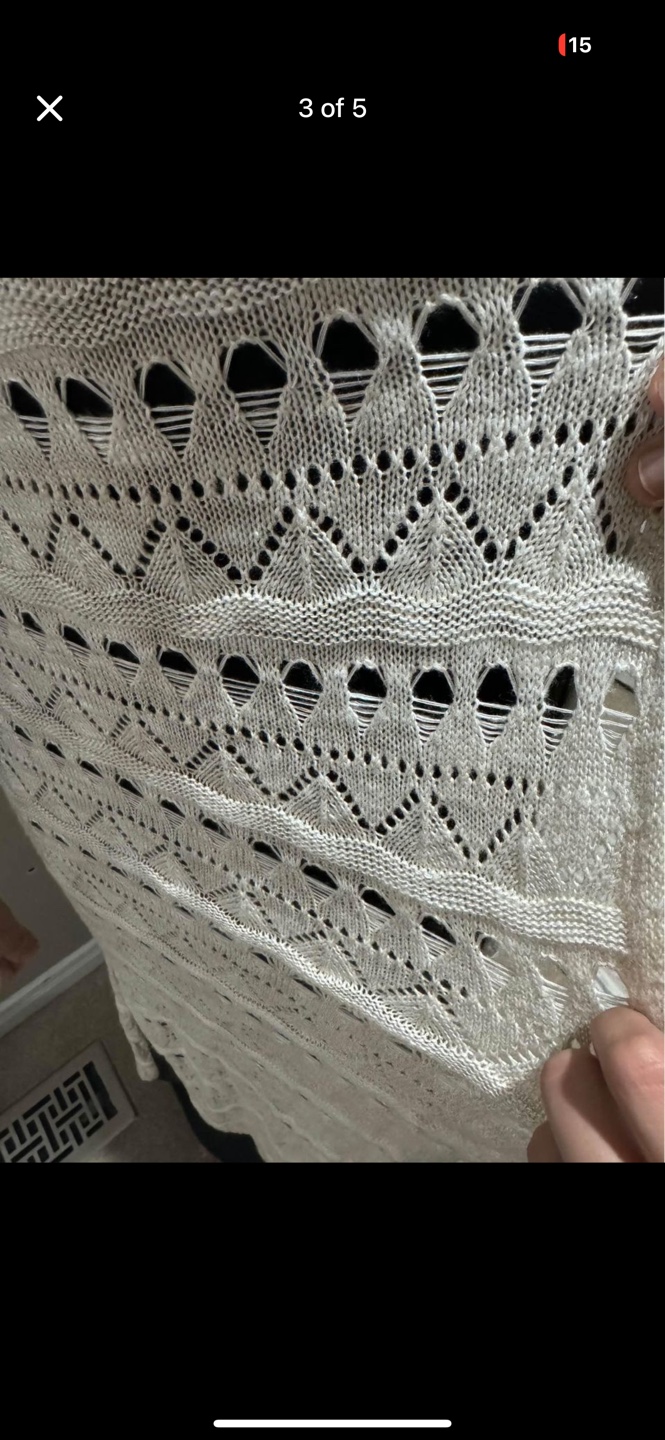 White Crochet Knit Cardigan - photo 3