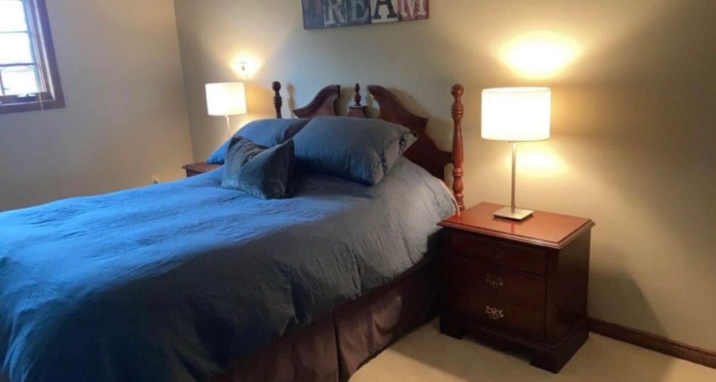 Bed Frame with wooden Headboard