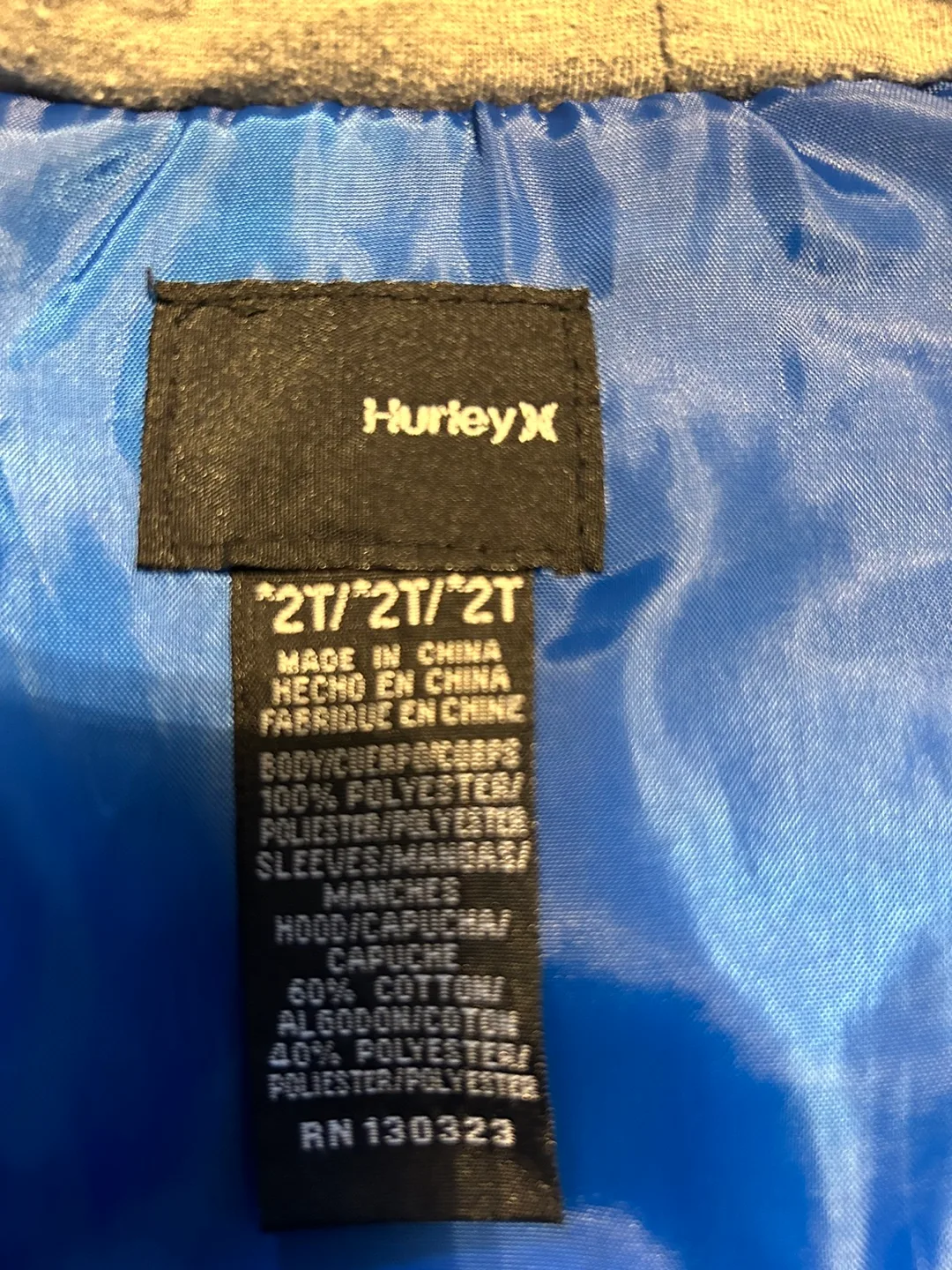 HurleyX Kids' Blue and Grey Plaid Puffer Jacket Size 2T image indicator(2)