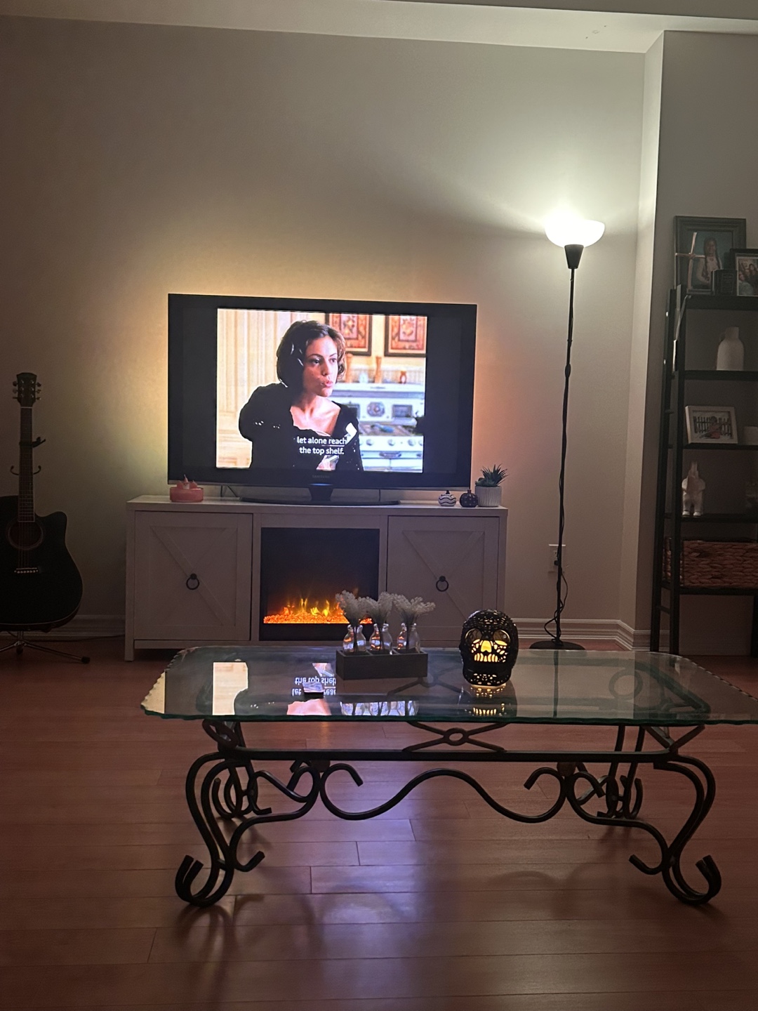 Glass top coffee table