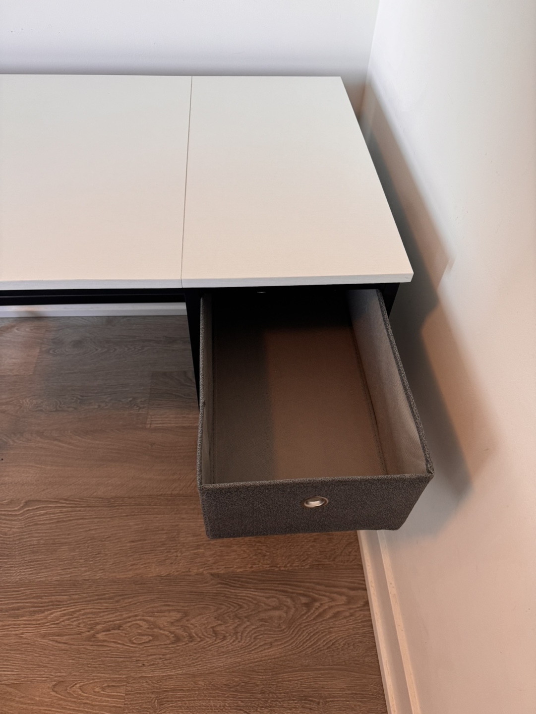 White Computer Desk with Storage Shelf and Drawers - photo 3