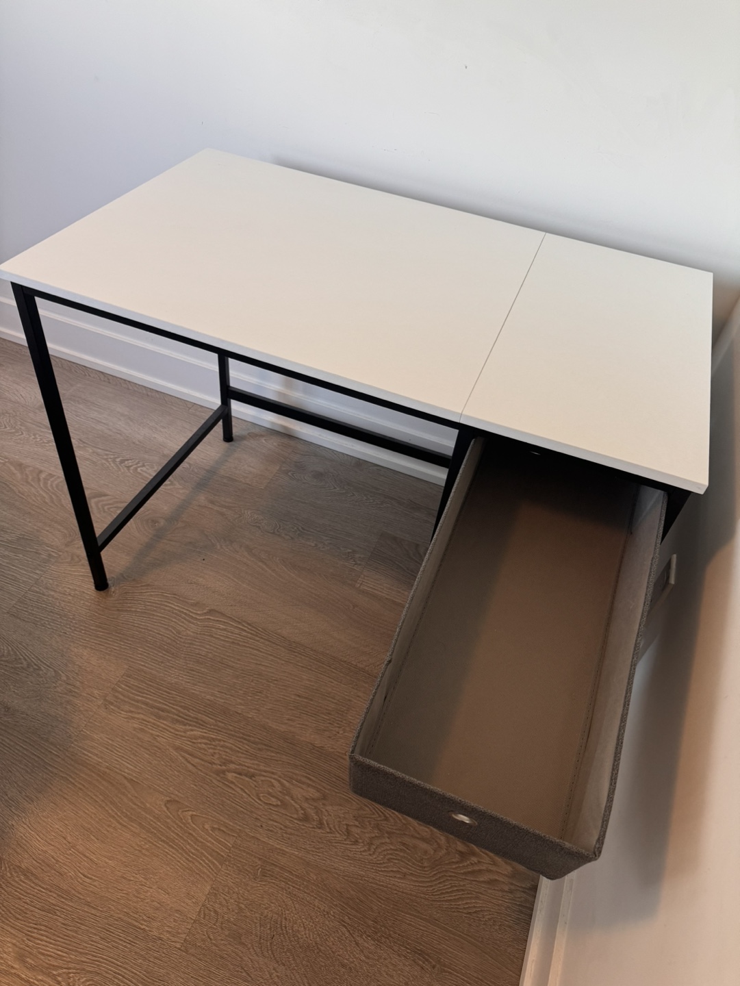 White Computer Desk with Storage Shelf and Drawers - photo 4