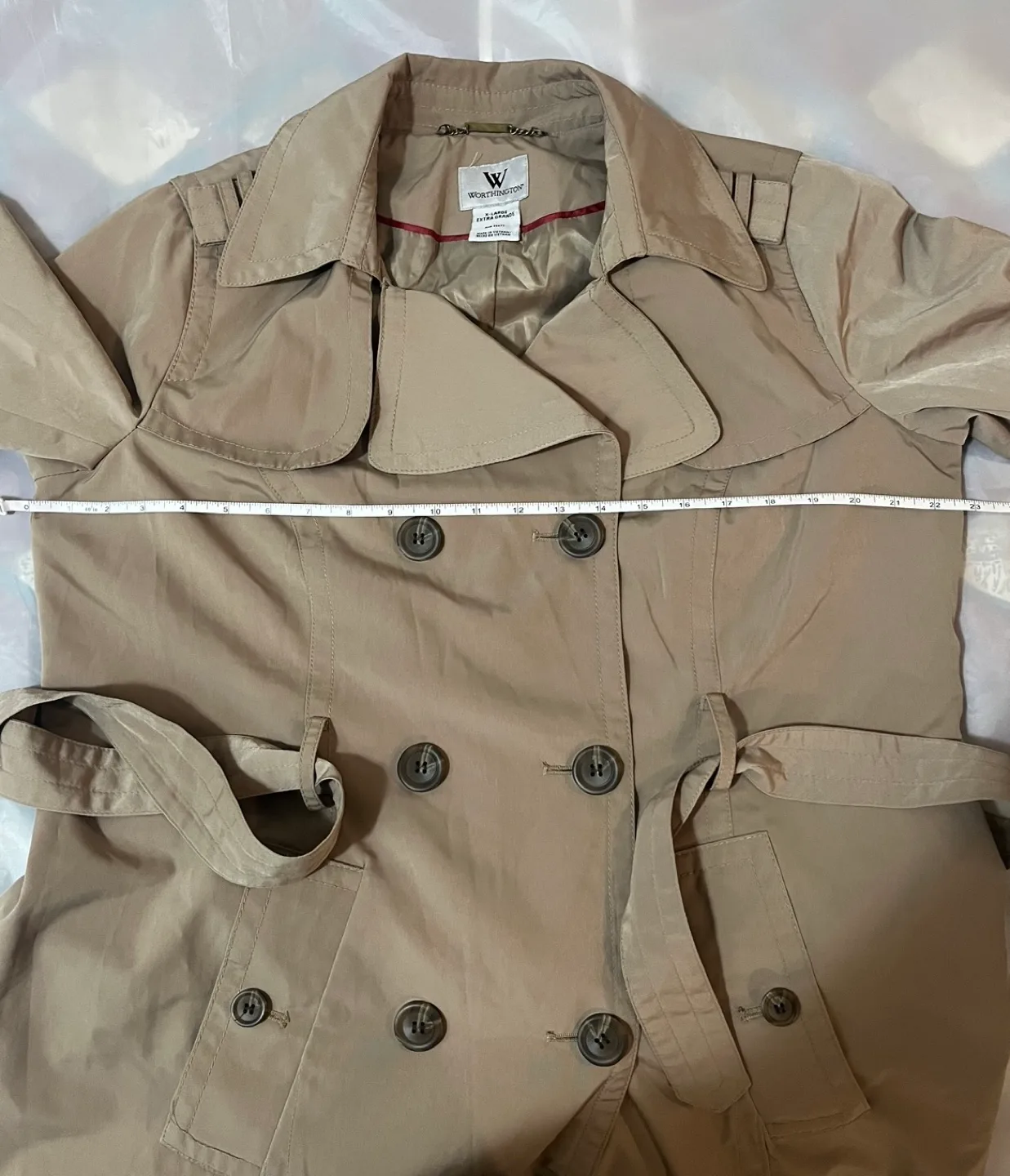 Worthington classic trench coat sz XL image indicator(5)