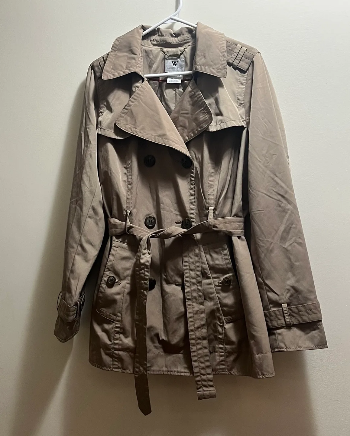 Worthington classic trench coat sz XL image indicator(3)
