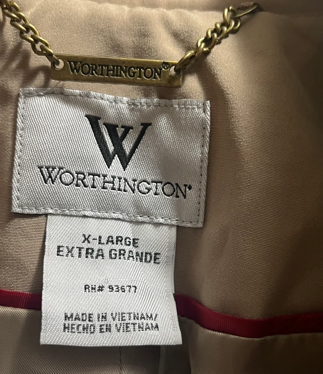 Worthington classic trench coat sz XL image indicator(7)