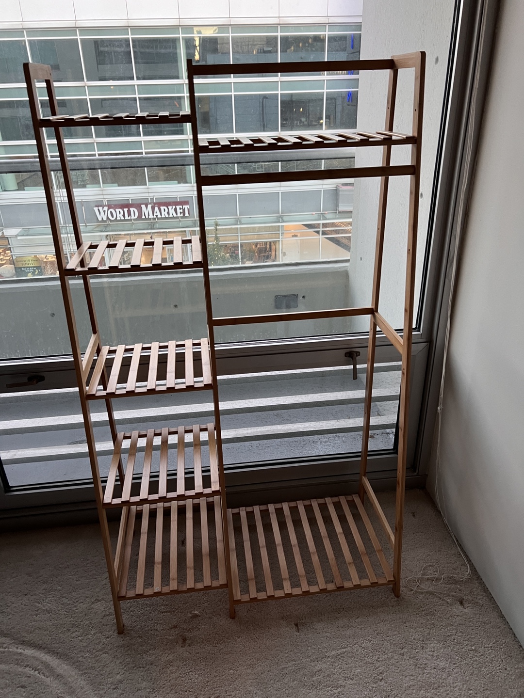 Bamboo Clothing Rack with Shelves - photo 2