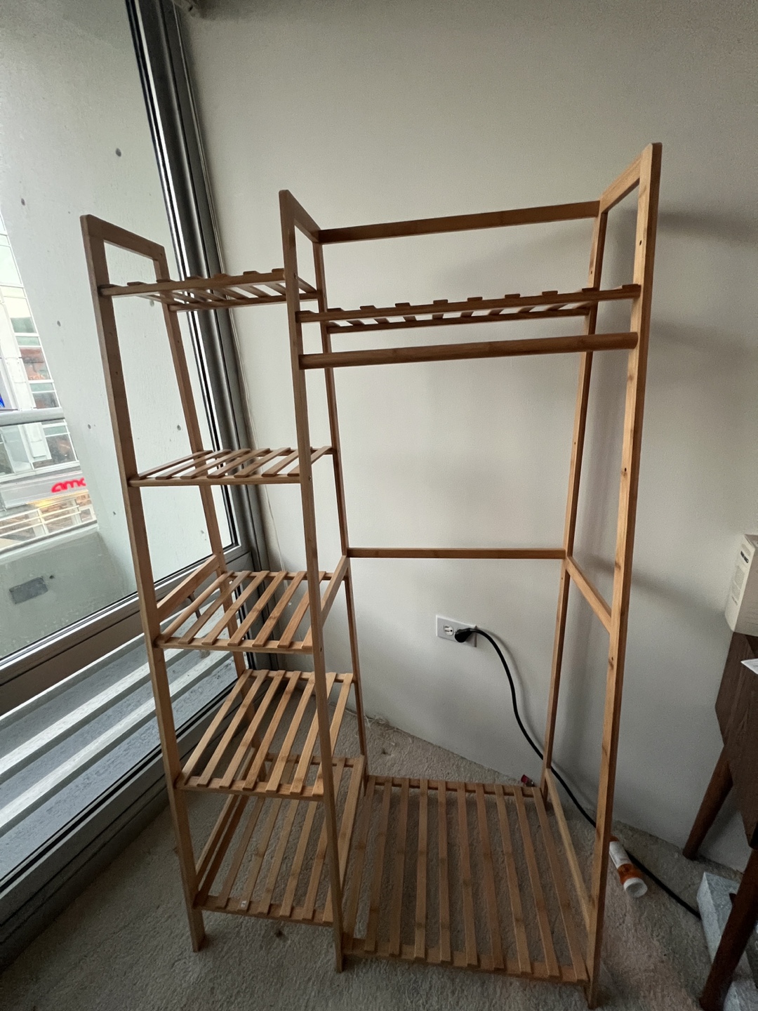 Bamboo Clothing Rack with Shelves - photo 5