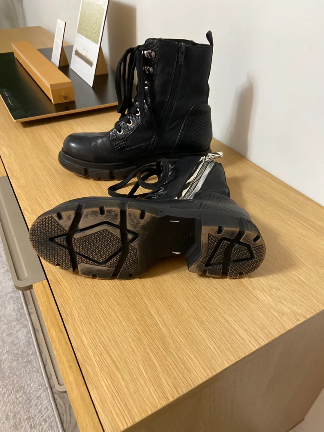 New Bugatti Black Leather Boots with Zips image indicator(2)