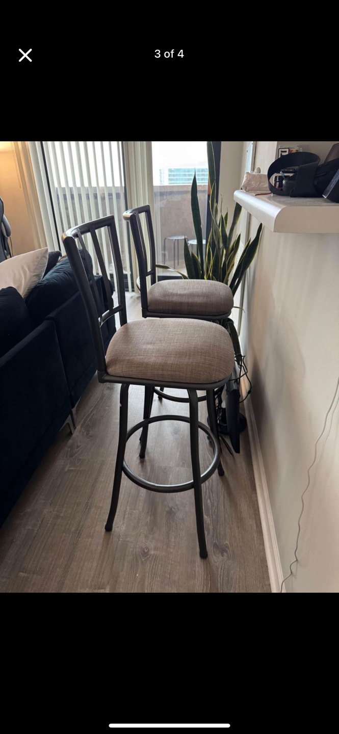 Set of 2 Swivel Bar Stools - photo 2