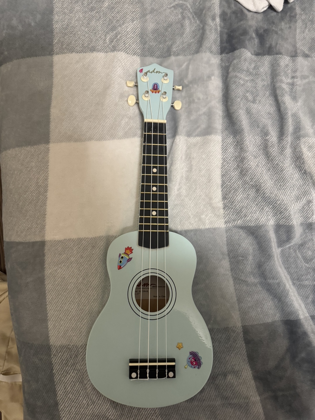 Blue Ukulele with a bag