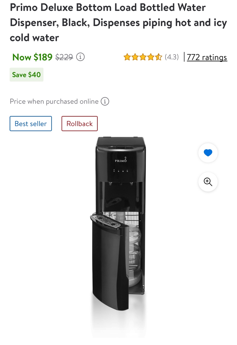 Primo Water Dispenser(hot and cold) 🧡