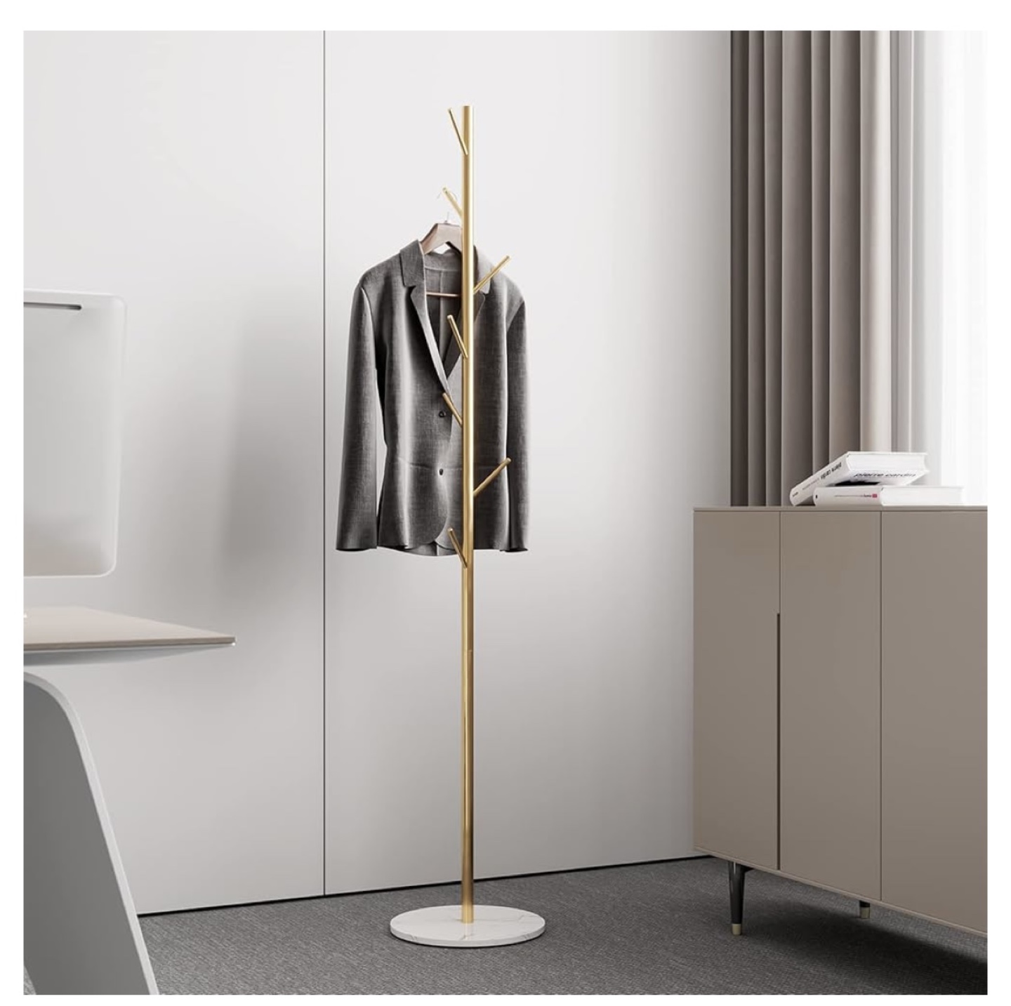 Gold Coat Rack with Marble Base - photo 3