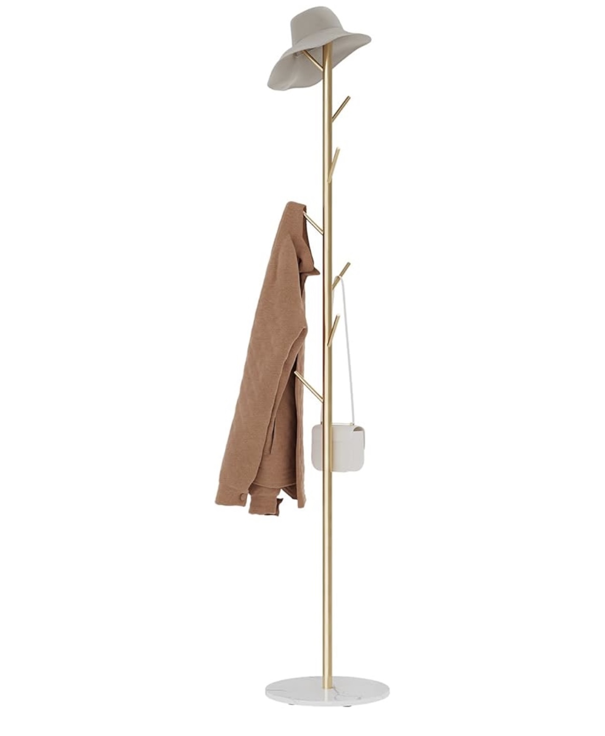 Gold Coat Rack with Marble Base - photo 2
