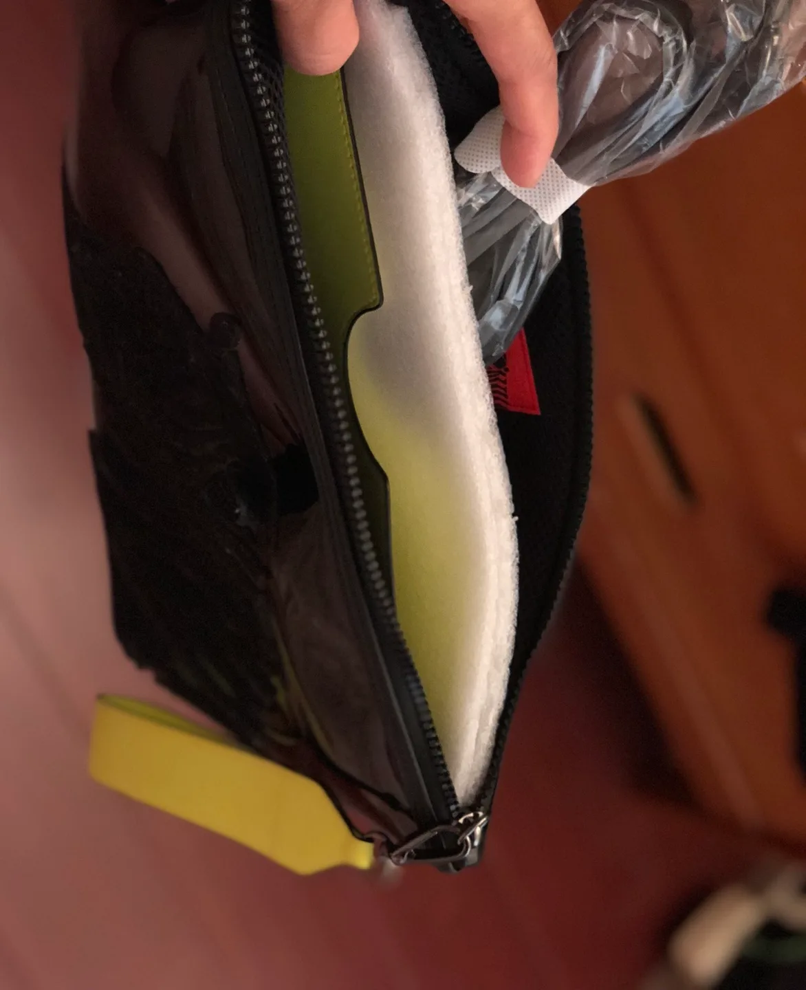 Brand new Black and Neon Yellow Zebra Clutch image indicator(2)