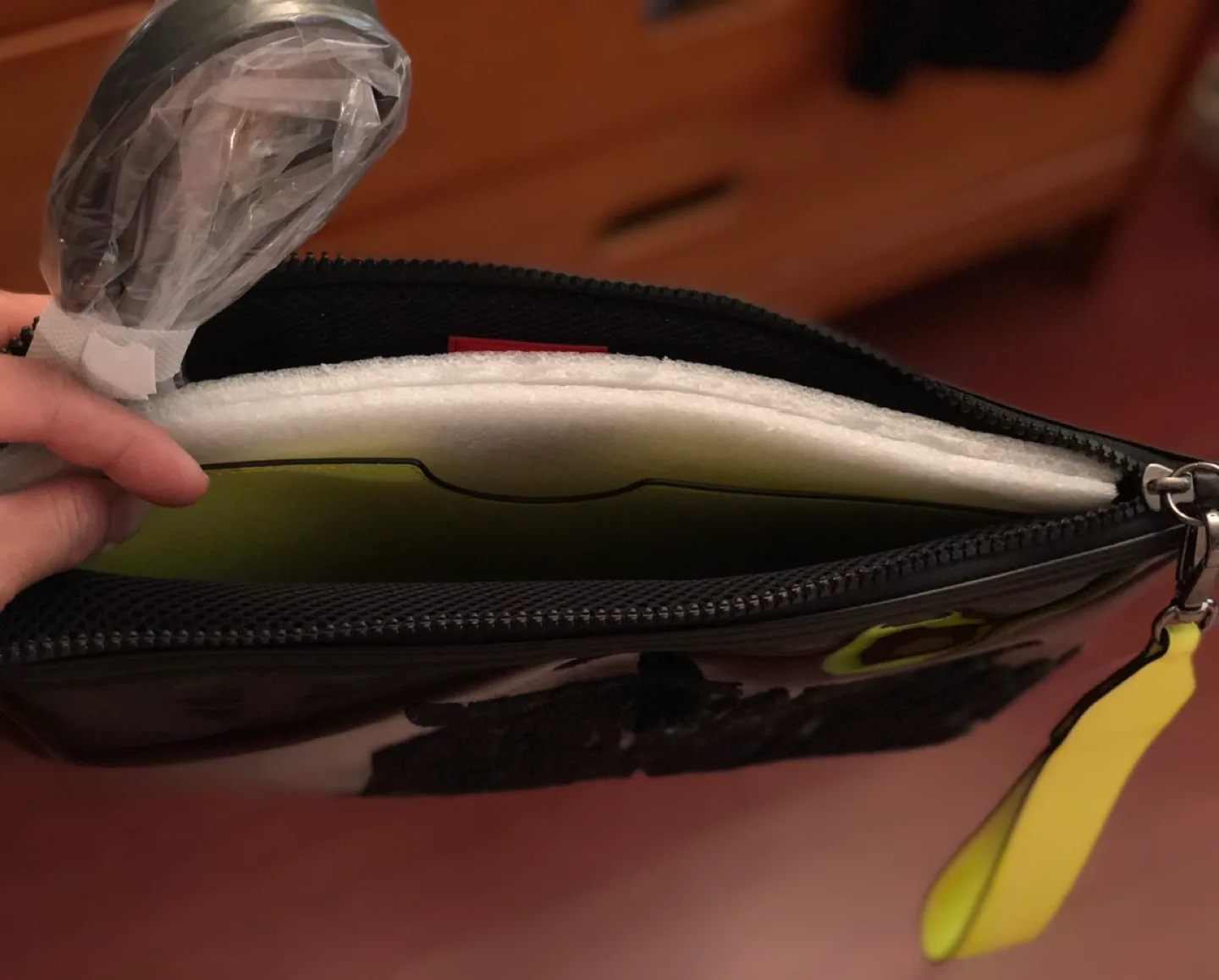 Brand new Black and Neon Yellow Zebra Clutch image indicator(3)