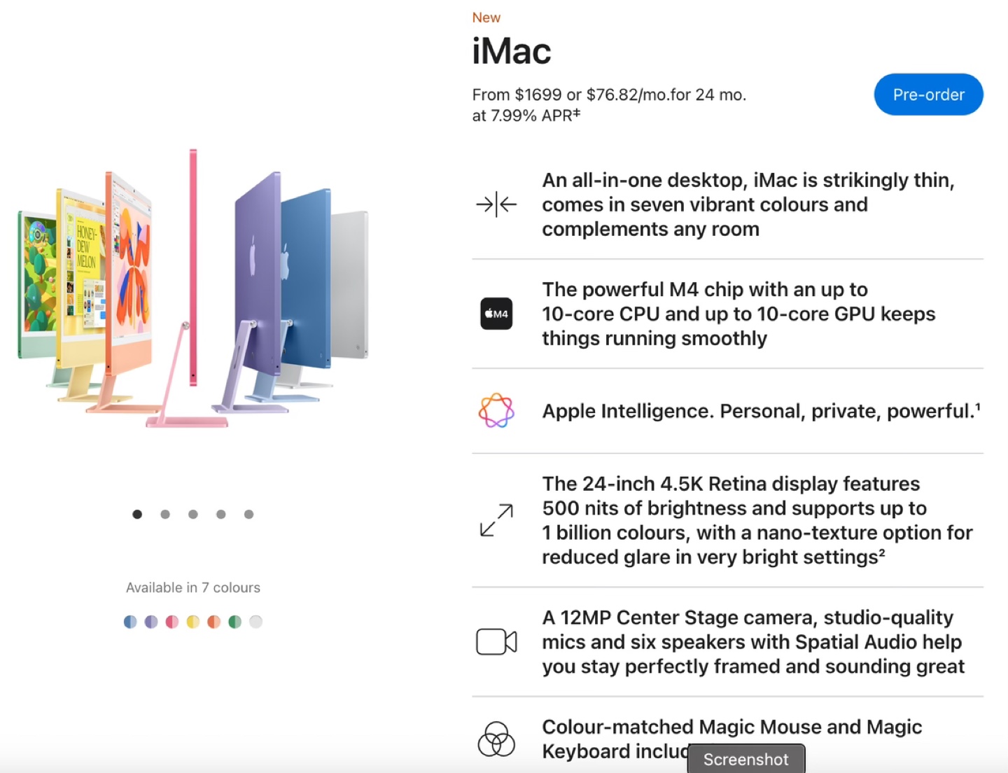 Apple iMac 24-inch (2023) - Blue
