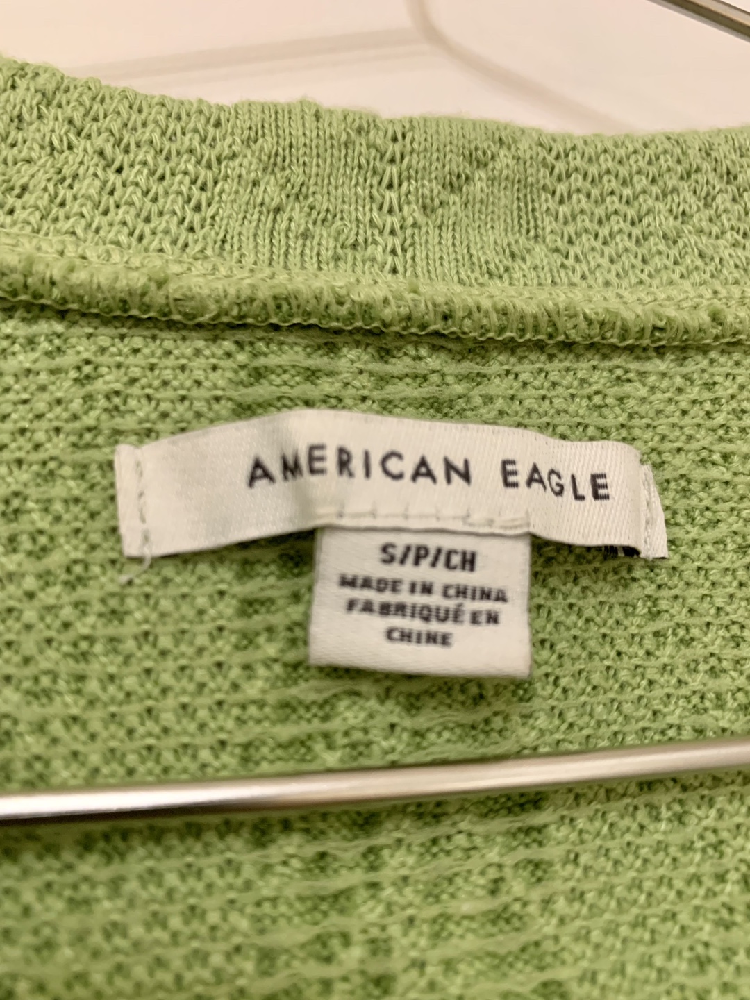 American Eagle Green Cable Knit Cropped Sweater - photo 3