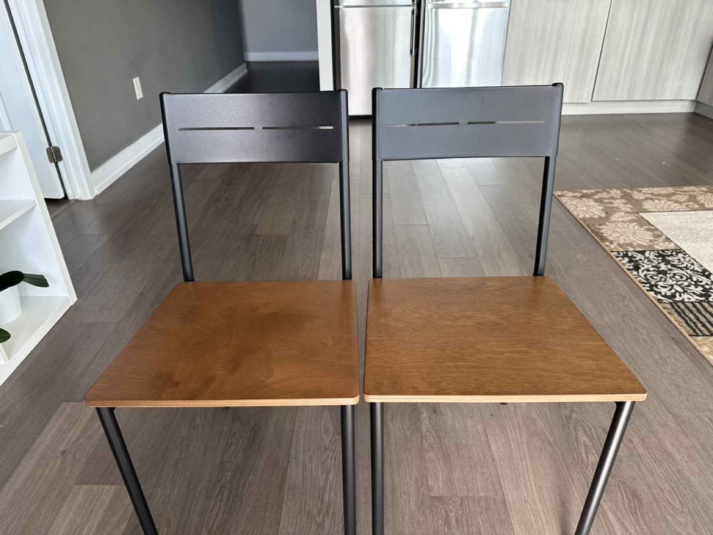 IKEA SANDSBERG Kitchen Chairs - Black/Brown Stained - Set of Two