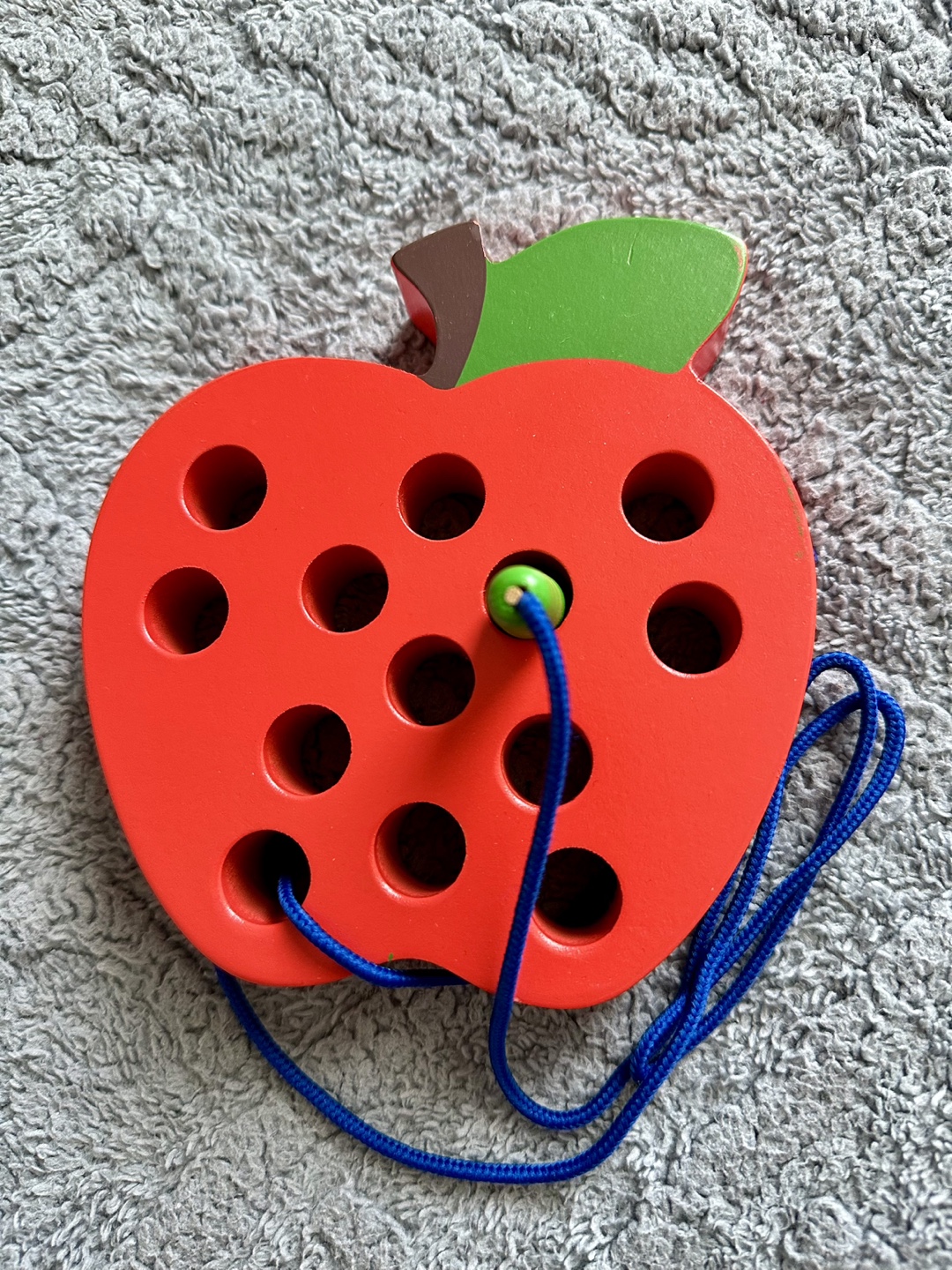 Wooden Apple Lacing Toy