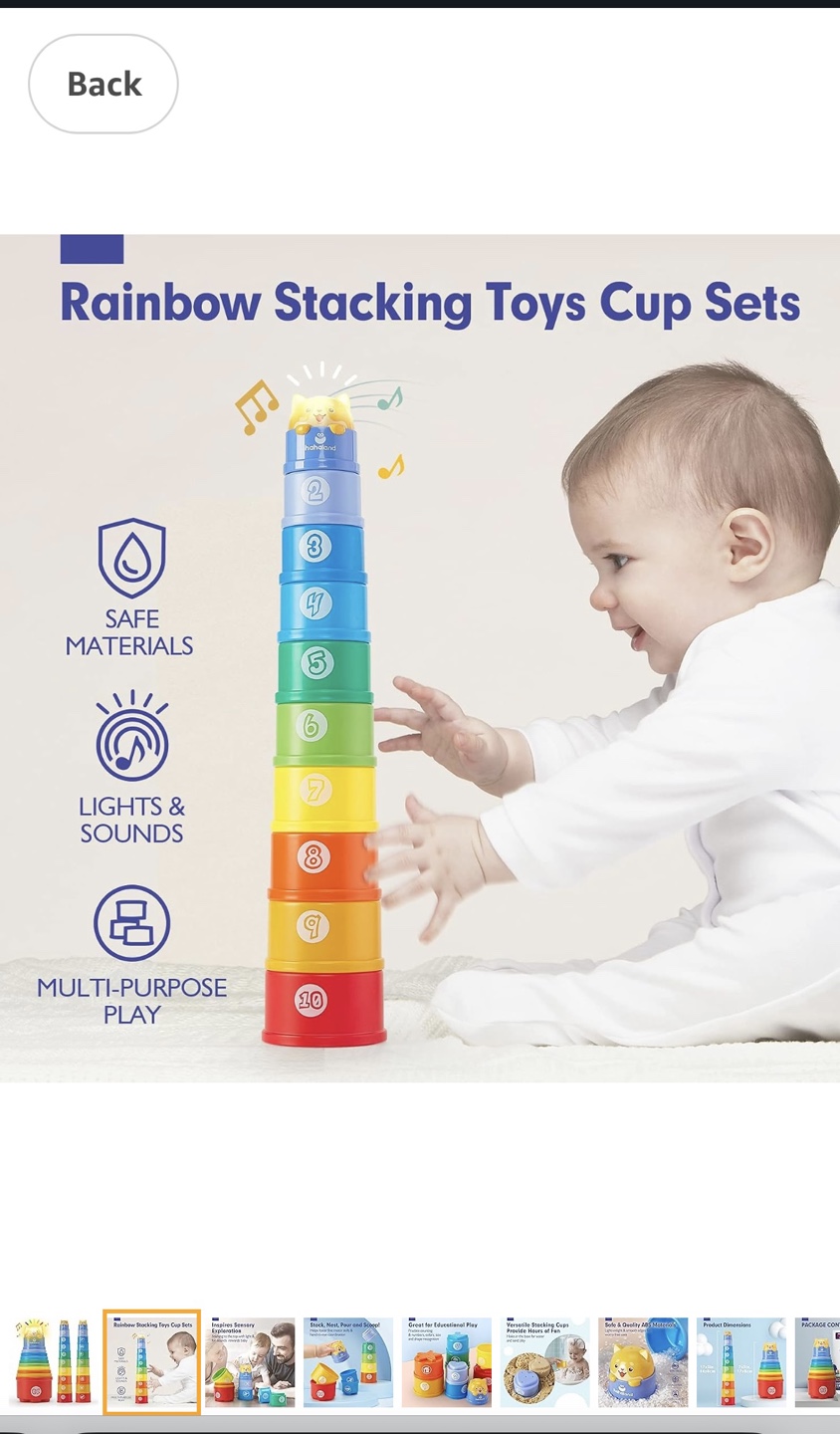 Hahaland Baby Stacking Cups Set - Toddler Learning Toys - photo 4