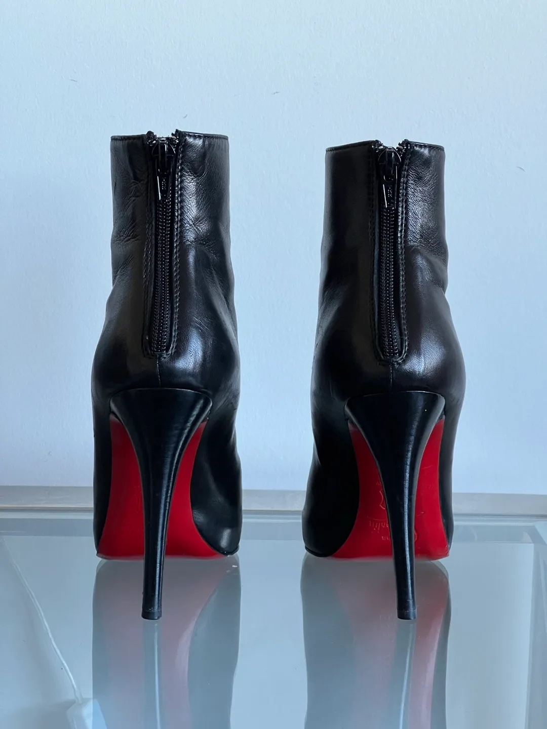Christian Louboutin Black Leather Ankle Boots thumbnail