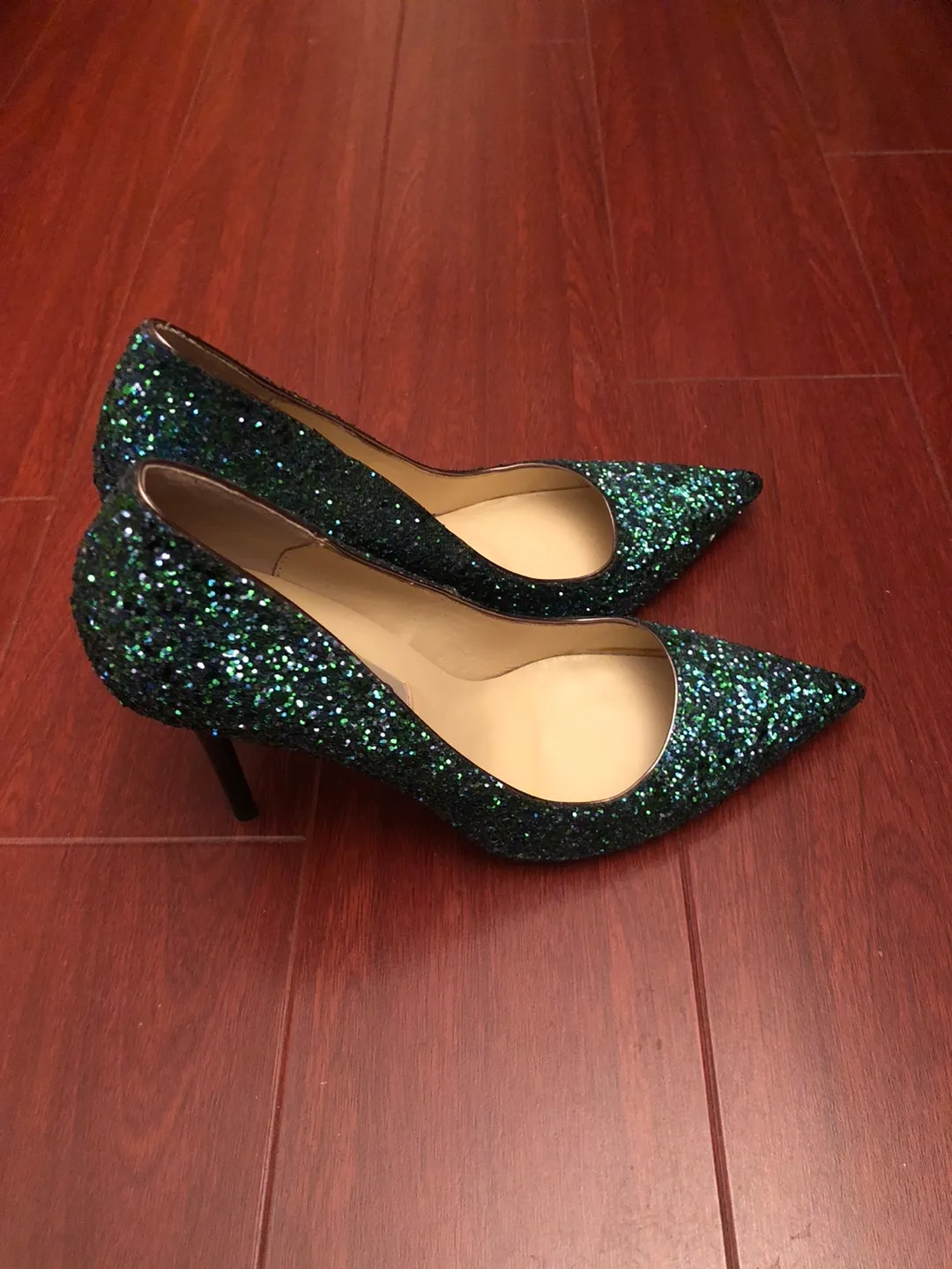Jimmy Choo Green Glitter Pumps image indicator(3)
