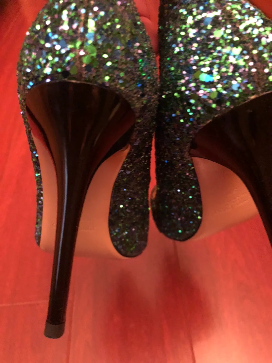 Jimmy Choo Green Glitter Pumps image indicator(2)