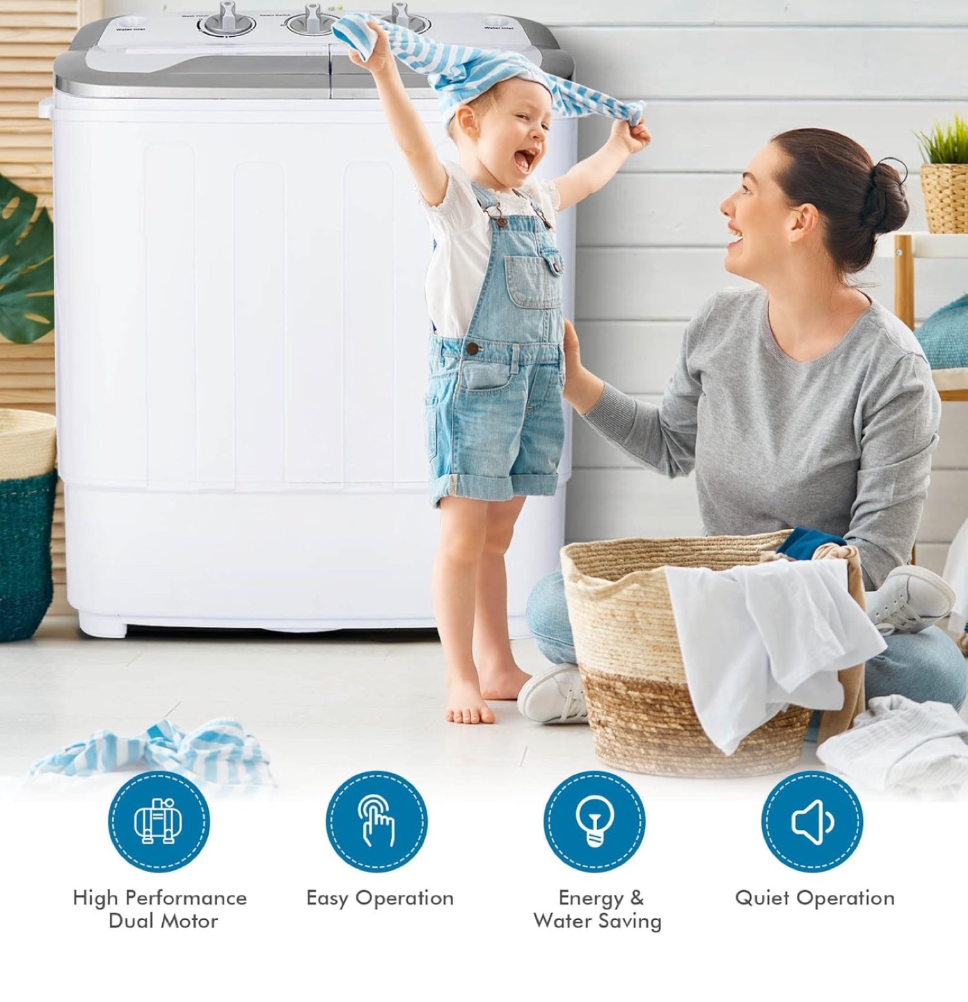COSTWAY Portable Washing Machine, 2 in 1 - photo 2