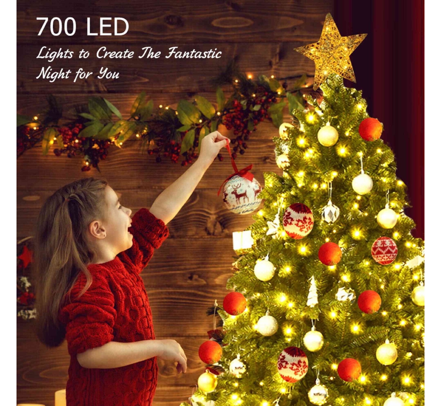 7.5 ft Pre-Lit Artificial Christmas Tree with 700 LED Lights - photo 4