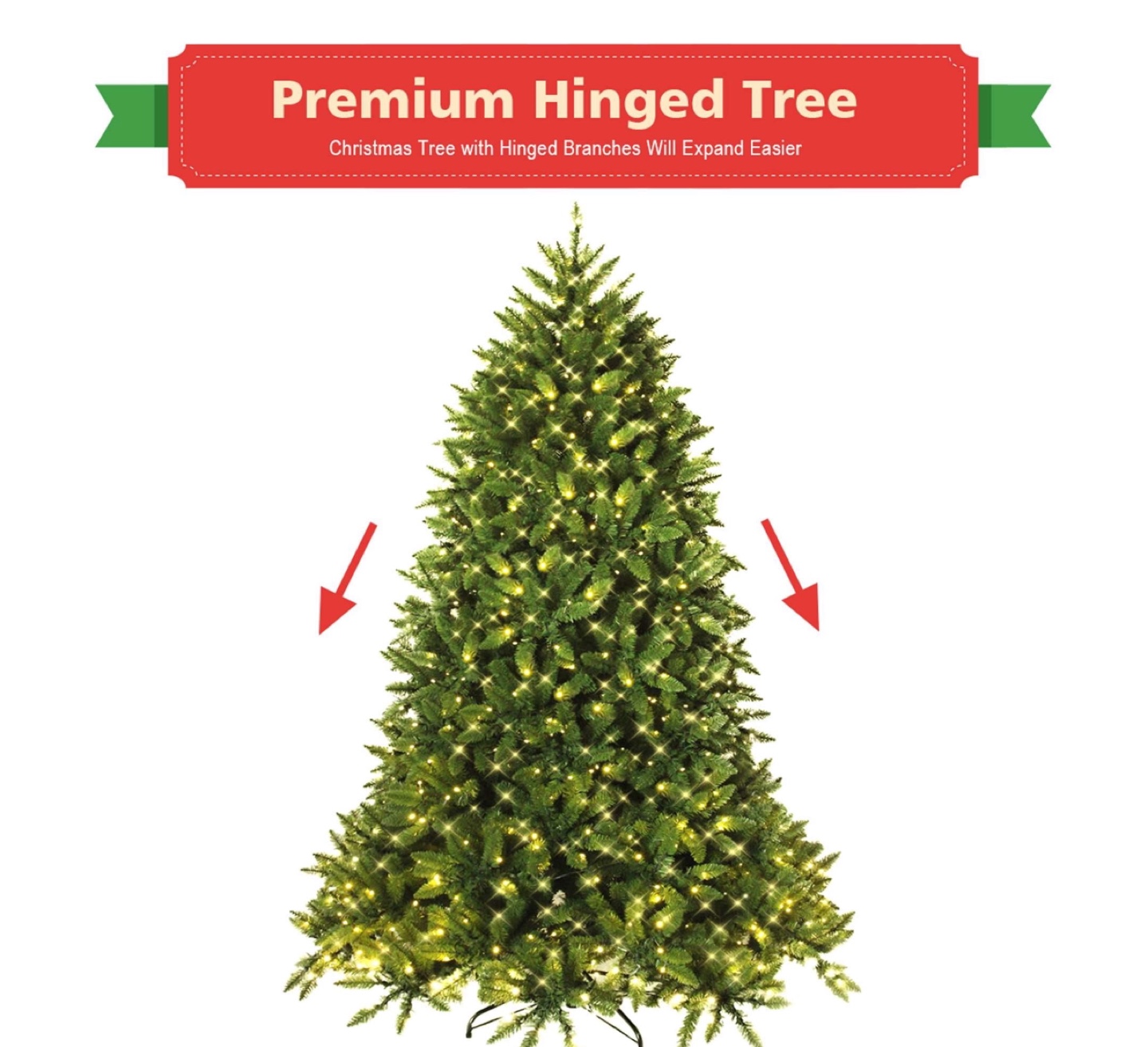 7.5 ft Pre-Lit Artificial Christmas Tree with 700 LED Lights - photo 5
