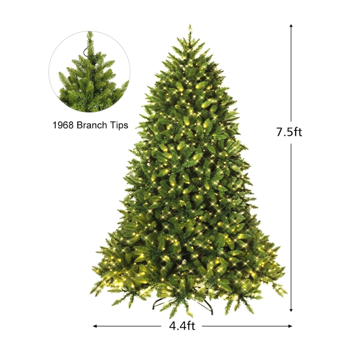 7.5 ft Pre-Lit Artificial Christmas Tree with 700 LED Lights - photo 2