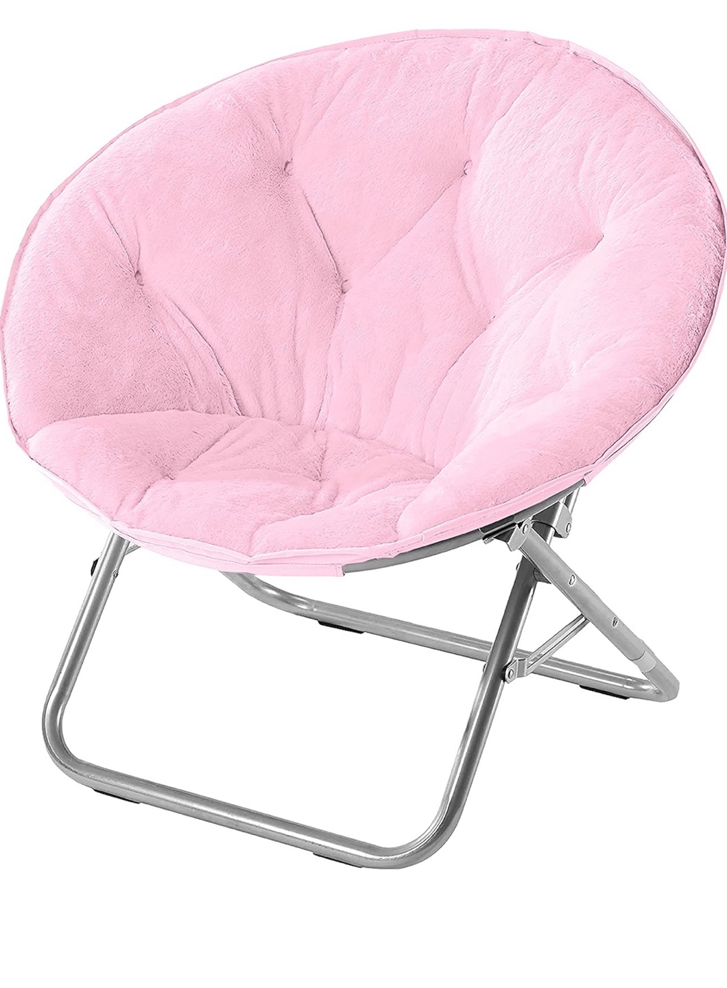 Urban Lifestyle Faux Fur Saucer Chair, Light Pink