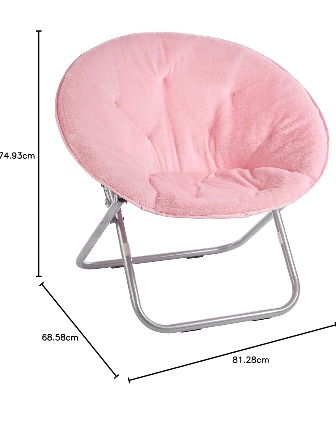 Urban Lifestyle Faux Fur Saucer Chair, Light Pink - photo 2