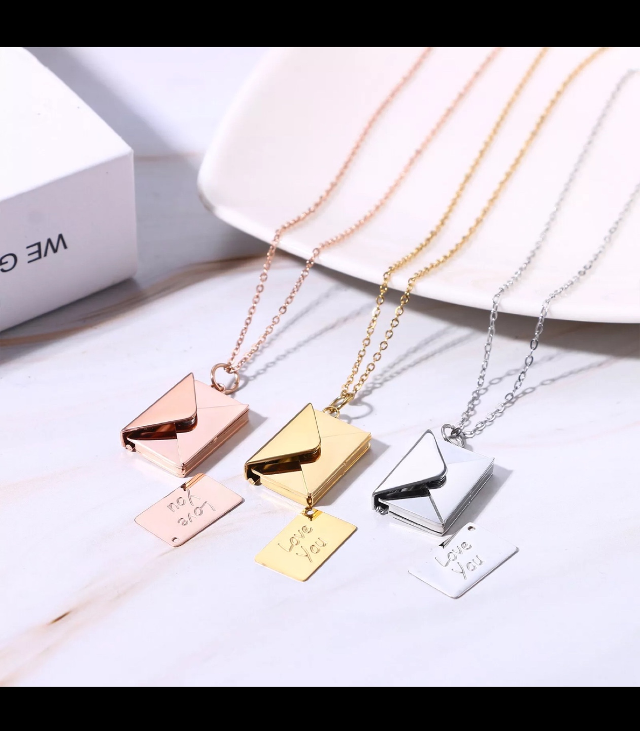 Love You Envelope Necklace