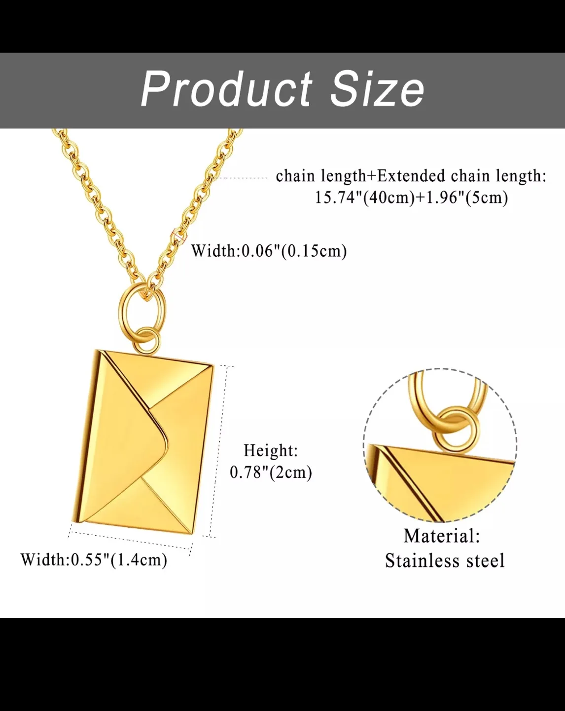 Love You Envelope Necklace image indicator(2)