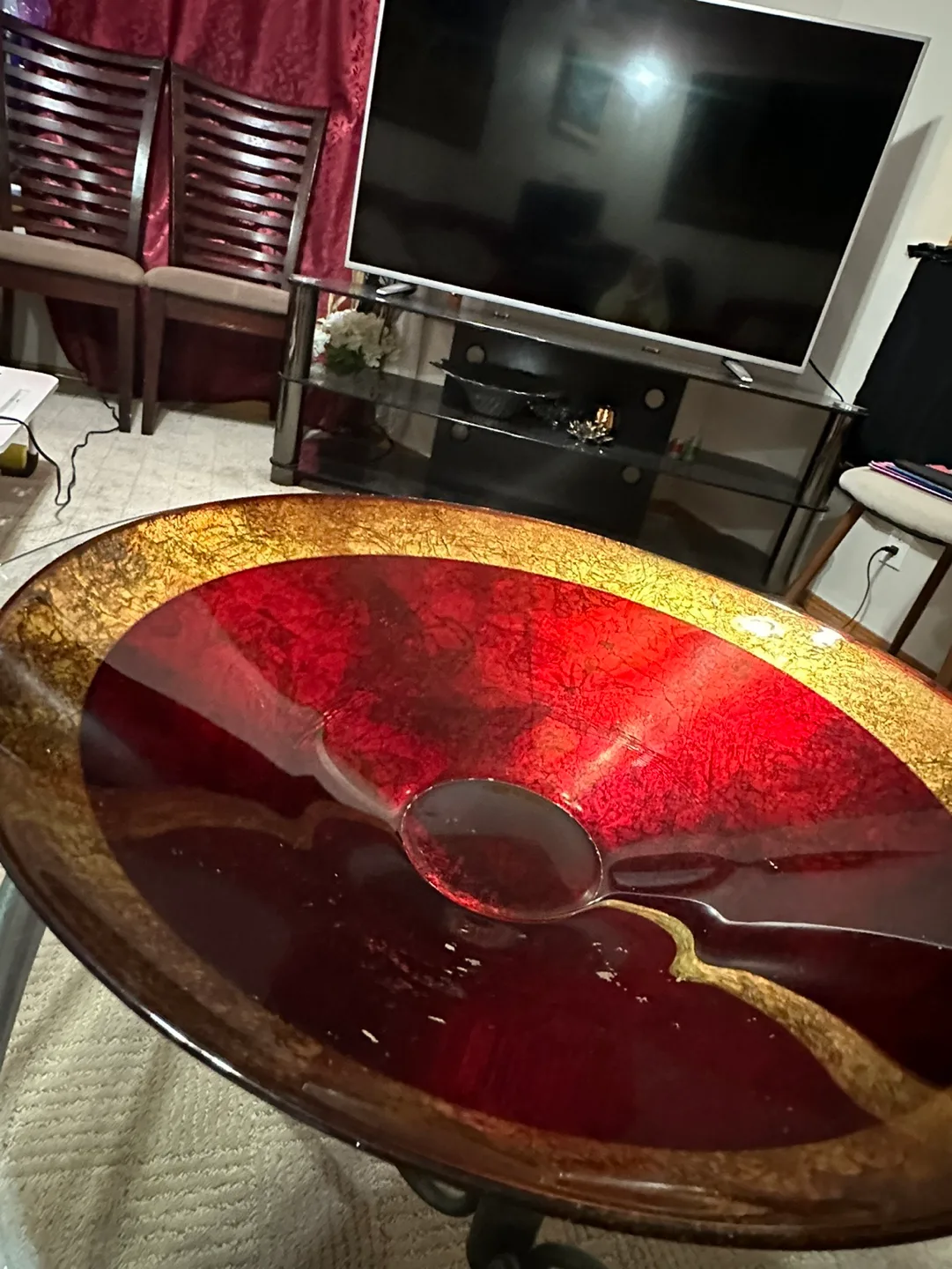 Red and gold glass bowl 🧡 image indicator(4)
