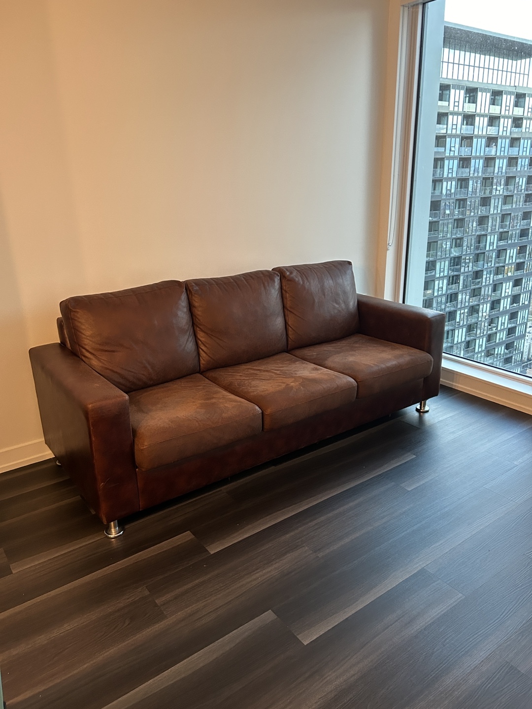 Brown Leather Sofa - photo 3