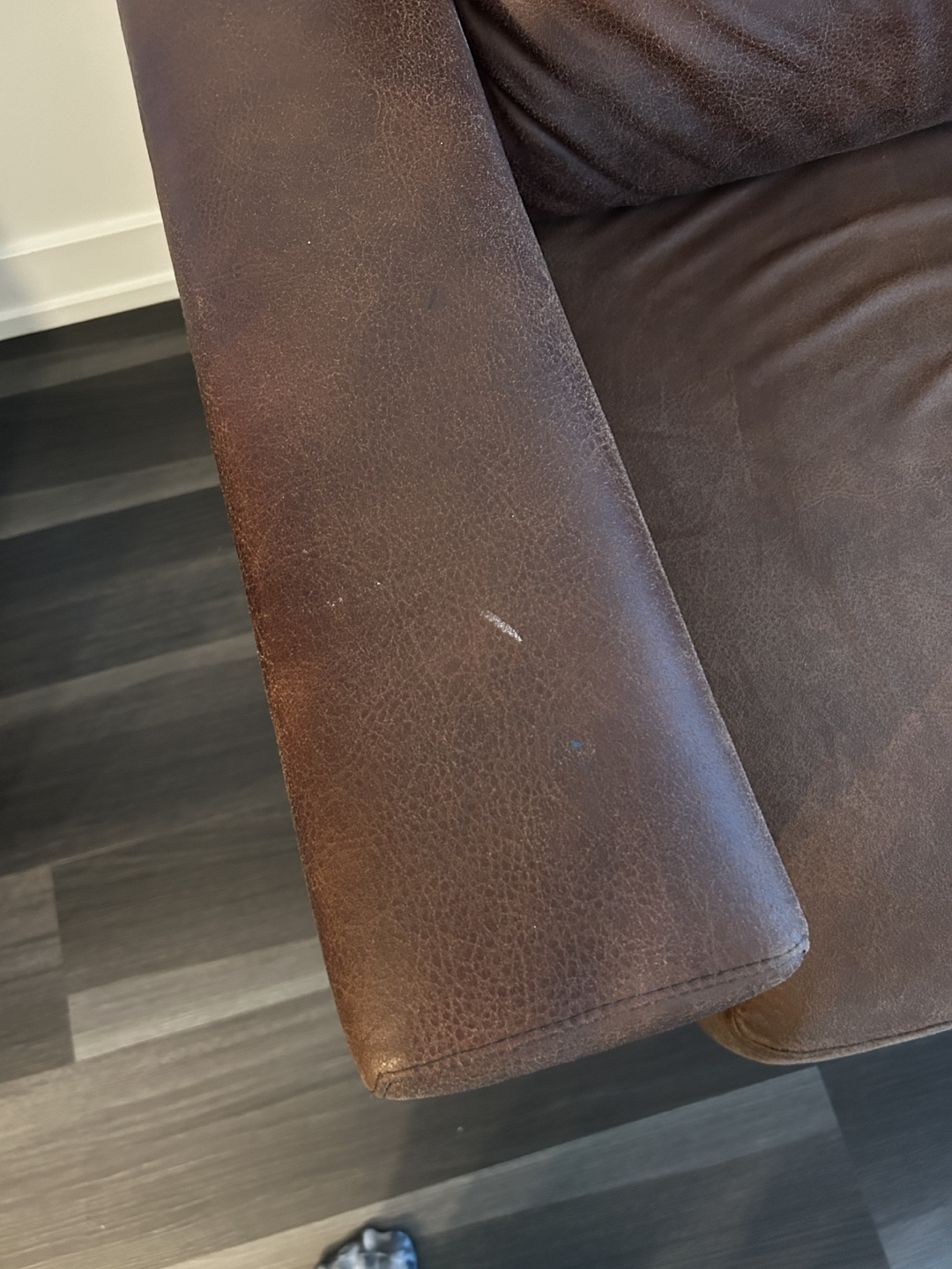 Brown Leather Sofa - photo 4