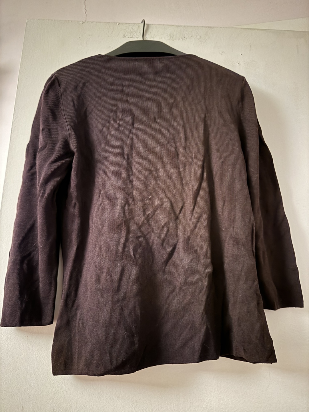 Brown Long Sleeve V-Neck Top - photo 2