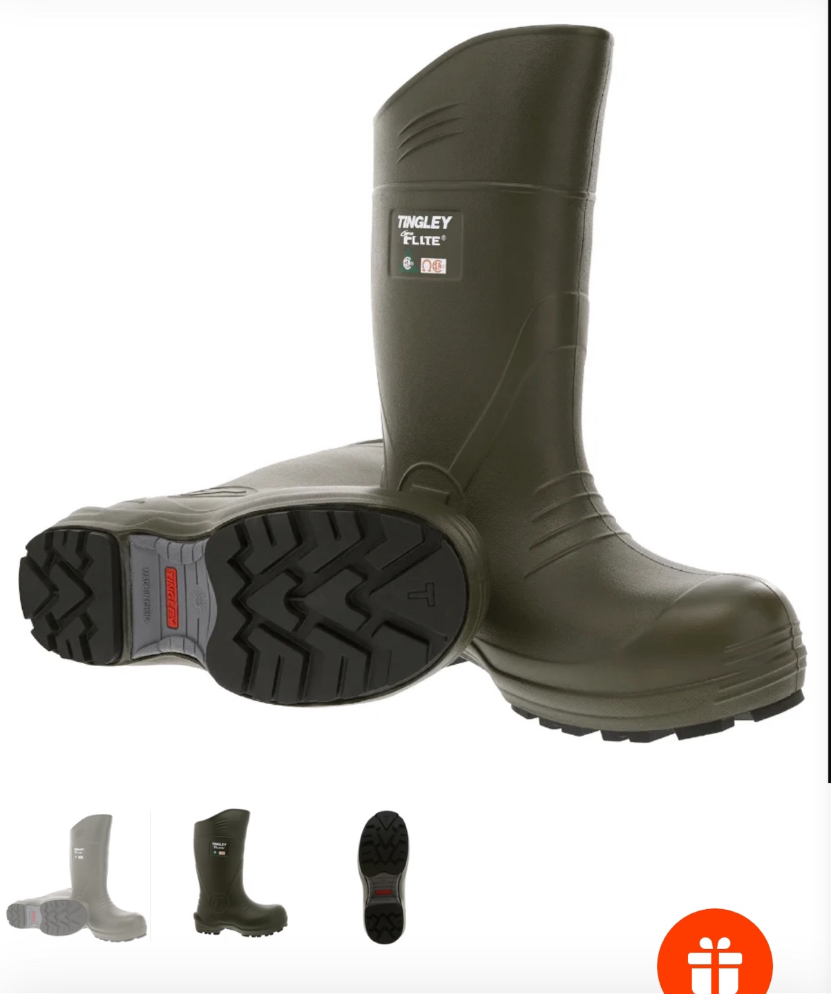 Tinglely Flite Green Rubber Boots