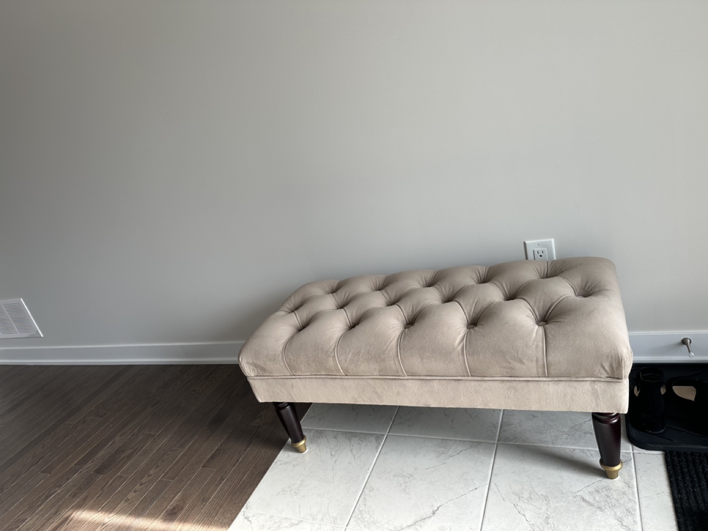 Beige Tufted Ottoman Bench - photo 3