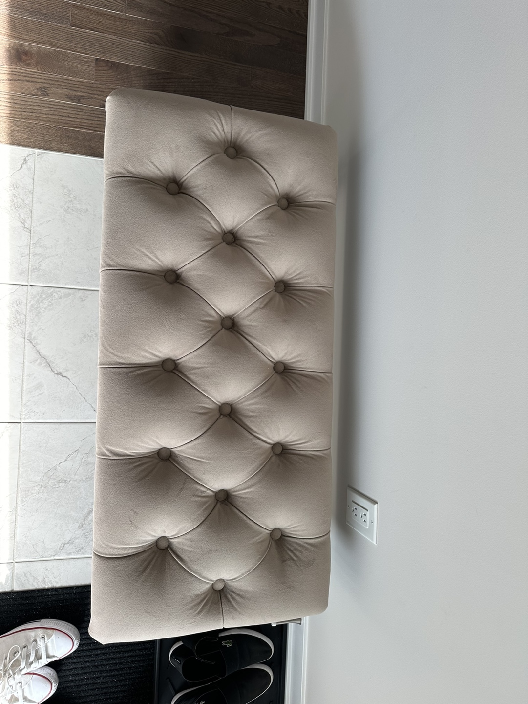 Beige Tufted Ottoman Bench - photo 2