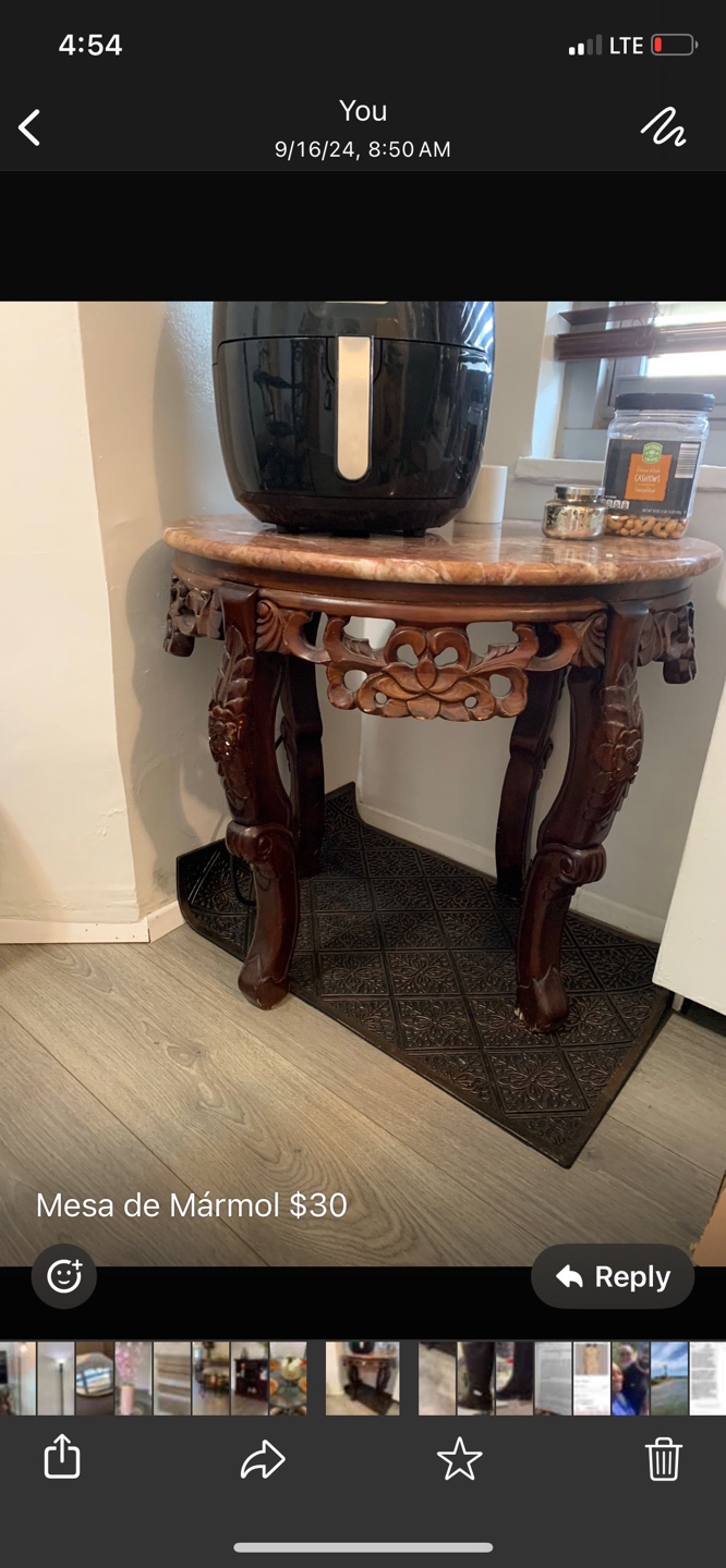 Marble Top Side Table