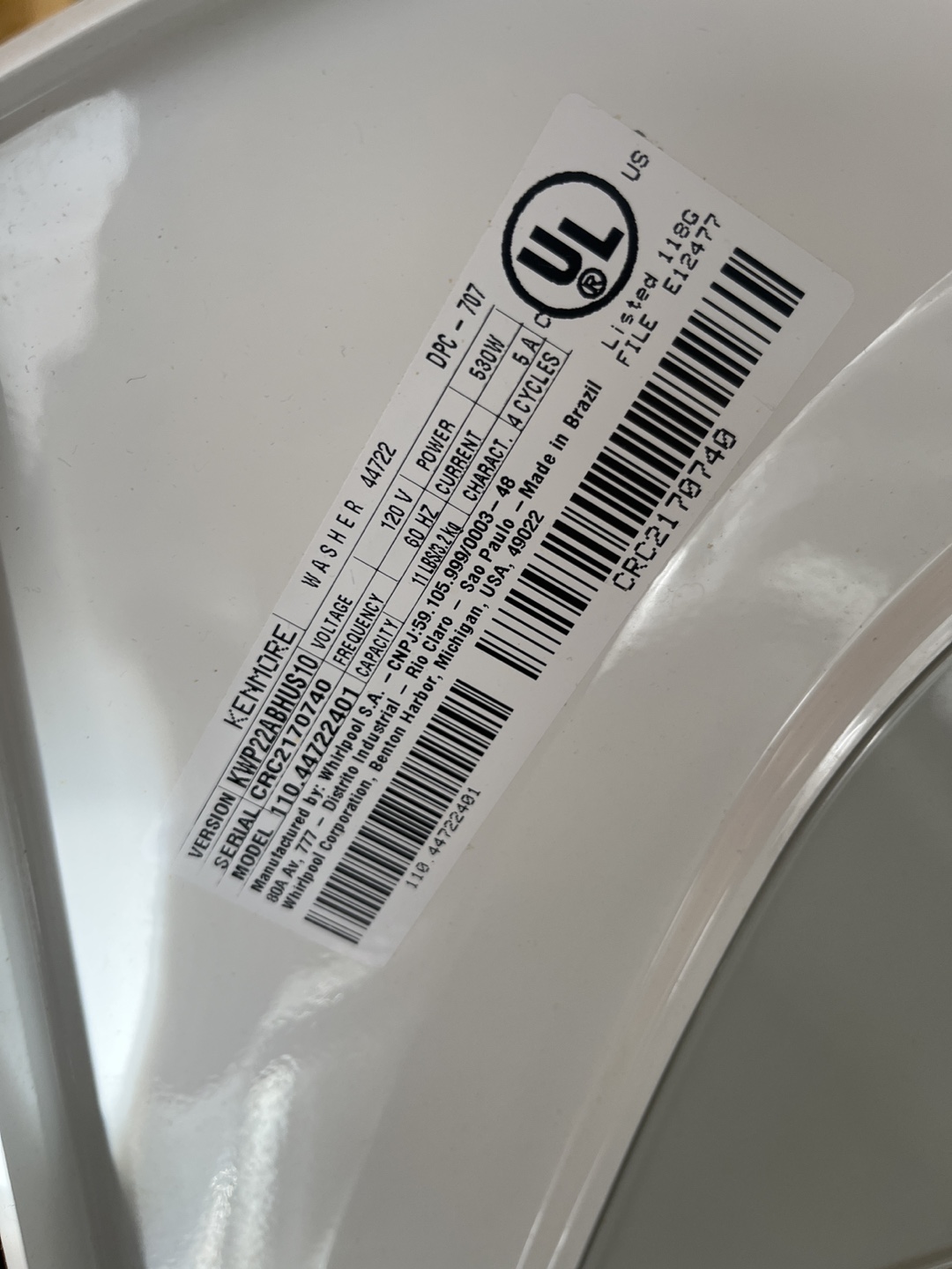 Kenmore Washer - photo 3