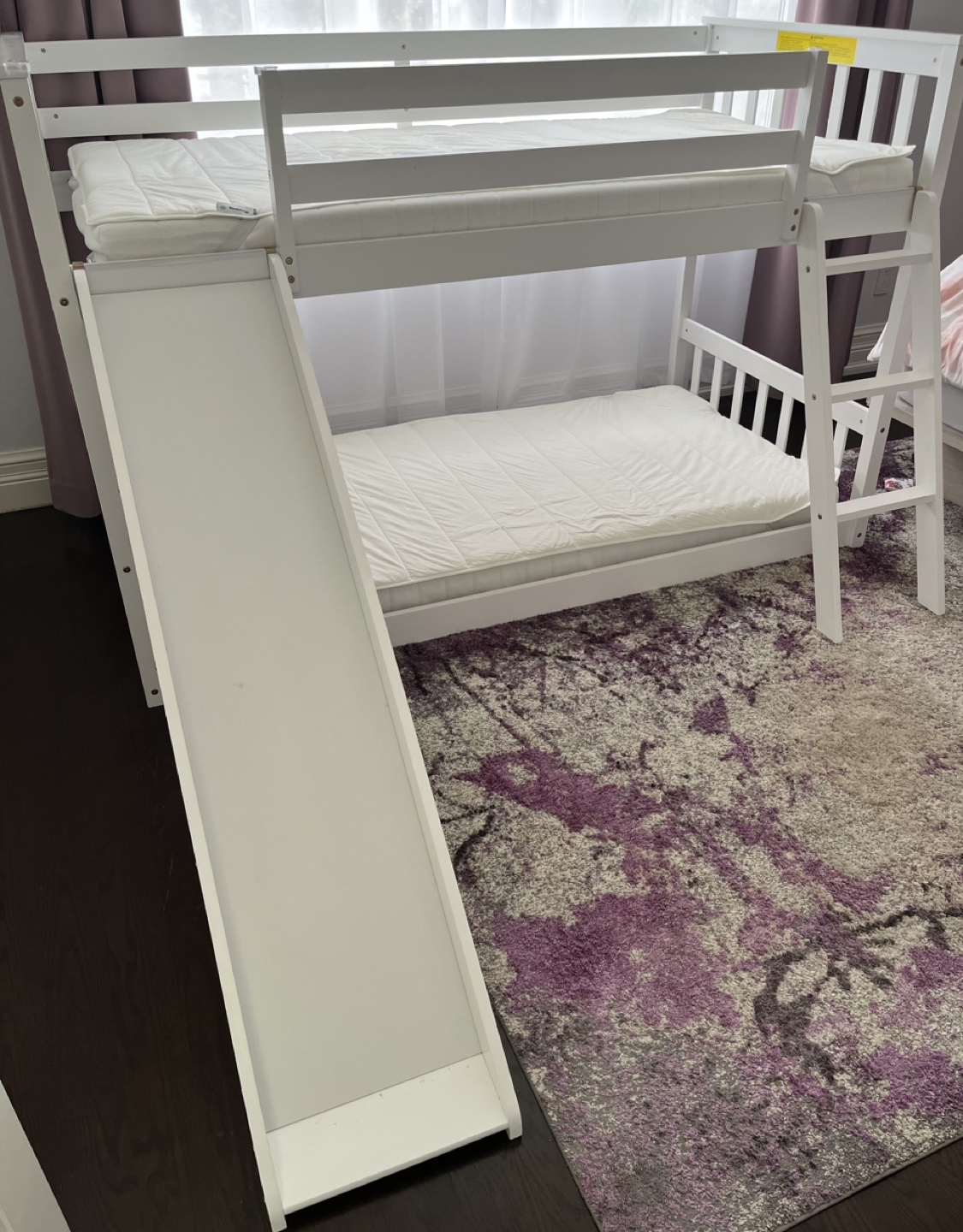 White Twin Bunk Bed with Slide - photo 4